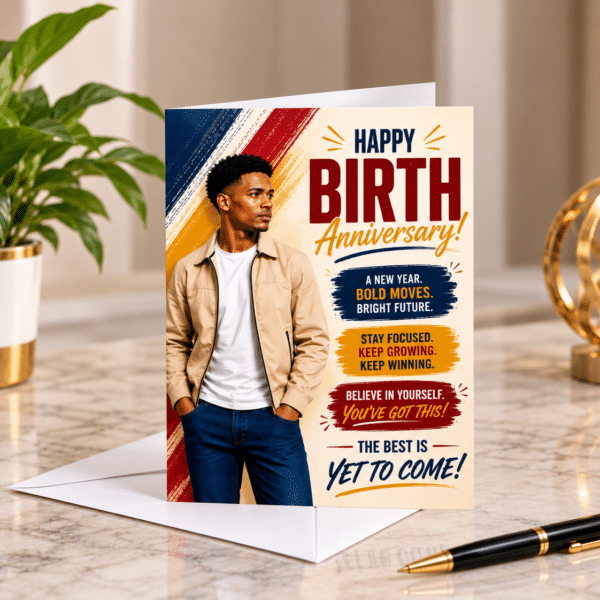 Happy Birth Anniversary – Bold Moves, Bright Future (Blank inside)